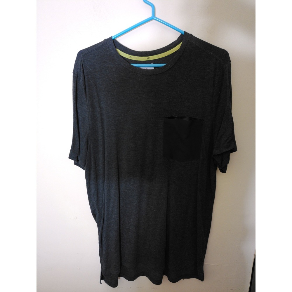 Unbranded Tech Pocket Tee Women L Charcoal Gray Short Sleeve Zip Pocket Gorpcore